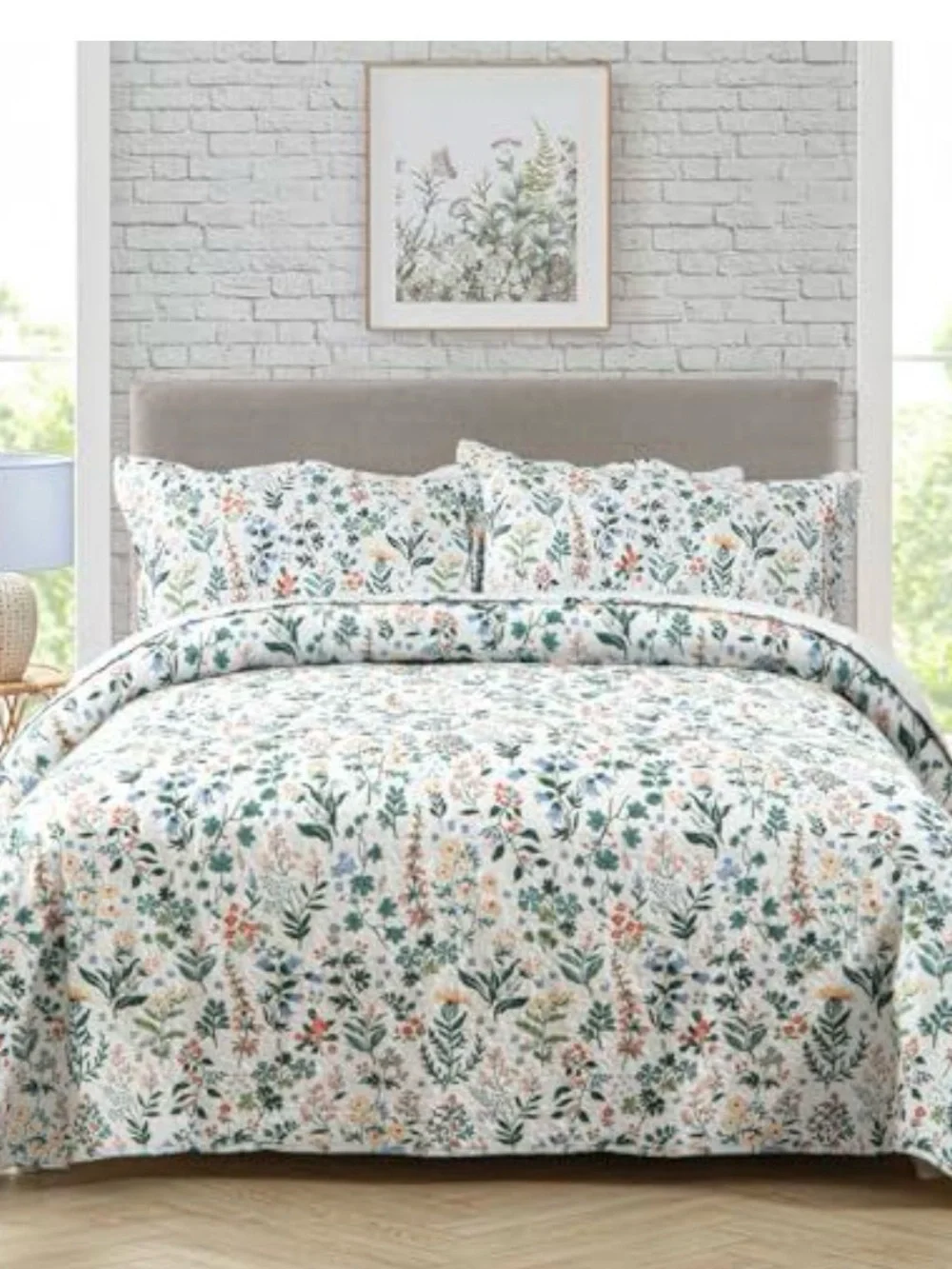 Floral Meadow Cotton Quilt Set in Multi-Color